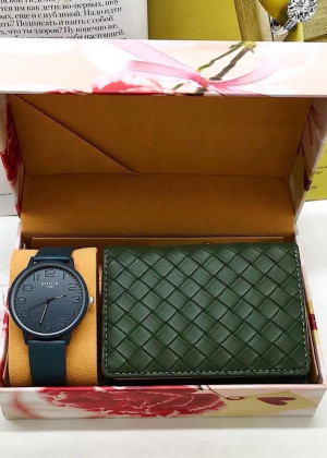 Подарочный набор часы, кошелёк + пакет 20632822
