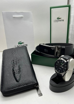 Подарочный набор для мужчины ремень, кошелек, часы + коробка #21214670