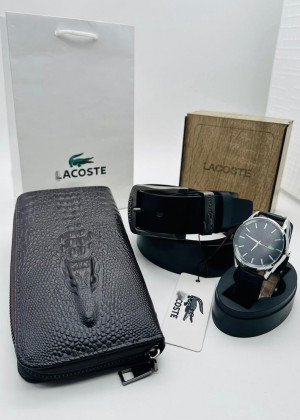 Подарочный набор для мужчины ремень, кошелек, часы + коробка #21214675