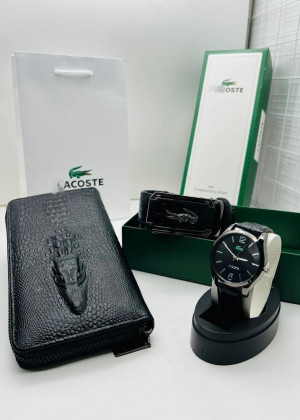 Подарочный набор для мужчины ремень, кошелек, часы + коробка #21214681
