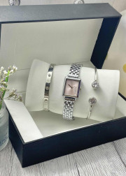 Подарочный набор для женщин часы, 2 браслета + коробка