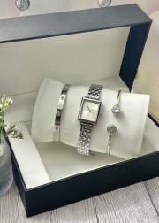 Подарочный набор для женщин часы, 2 браслета + коробка