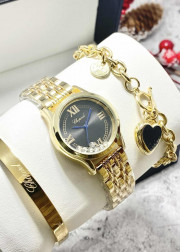 Подарочный набор для женщин часы, 2 браслета + коробка