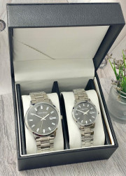 Подарочный набор часы для мужчин и для женщин + коробка