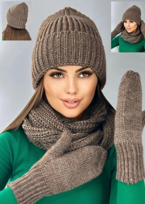 Шапка + шарф и перчатки #23209859