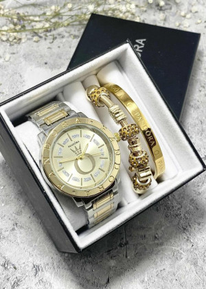 Подарочный набор для женщин часы, 2 браслета + коробка 23244939