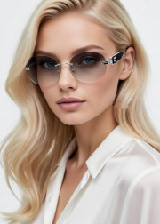 Набор женские солнцезащитные очки, коробка, чехол + салфетки