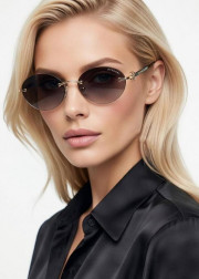 Набор женские солнцезащитные очки, коробка, чехол + салфетки