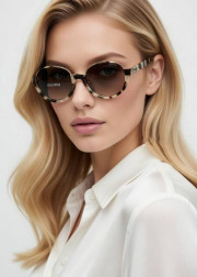 Набор женские солнцезащитные очки, коробка, чехол + салфетки