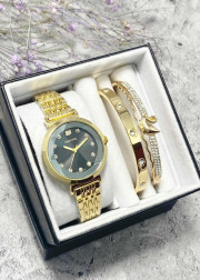 Подарочный набор для женщин часы, 2 браслета + коробка