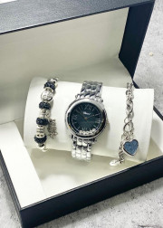 Подарочный набор для женщин часы, 2 браслета + коробка