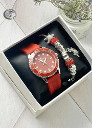 Подарочный набор для женщин часы и браслет+ коробка