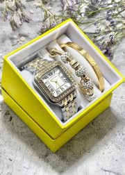 Подарочный набор для женщин часы, 2 браслета + коробка