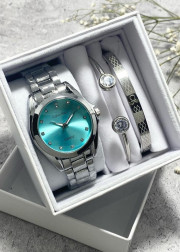 Подарочный набор для женщин часы, 2 браслета + коробка