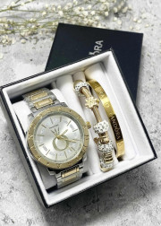 Подарочный набор для женщин часы, 2 браслета + коробка