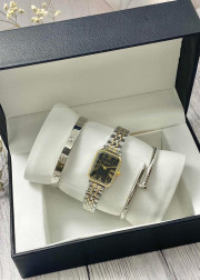 Подарочный набор для женщин часы, 2 браслета + коробка