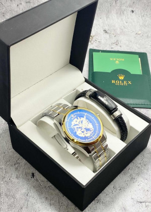 Подарочный набор для мужчины часы и браслет + коробка 23304819