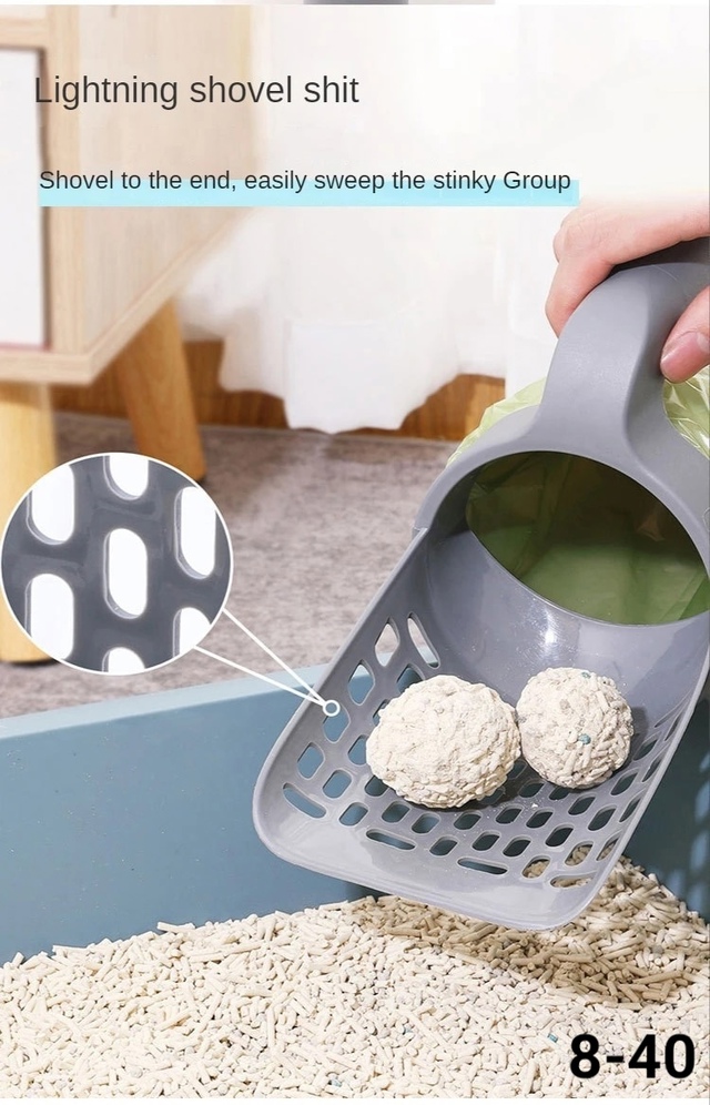 Совок для кошачьего туалета с контейнером и лопаткой 22975096