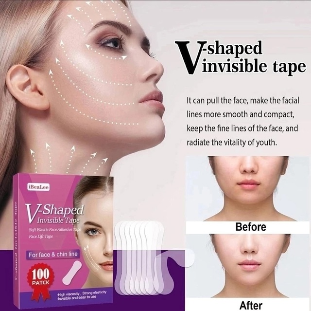 Тейпы для подтяжки лица прозрачные 100 шт 23004906