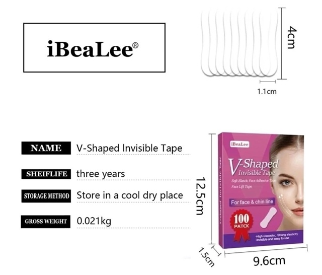 Тейпы для подтяжки лица прозрачные 100 шт 23004906