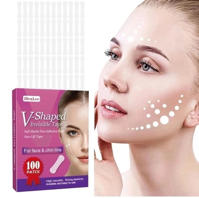 Тейпы для подтяжки лица прозрачные 100 шт 23004906