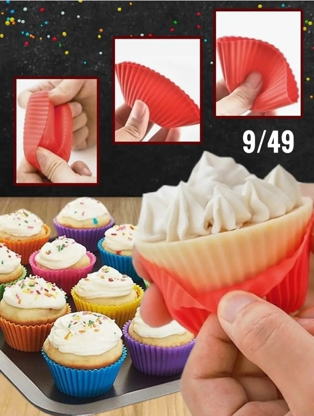 Набор ярких силиконовых формочек для кексов 23103449